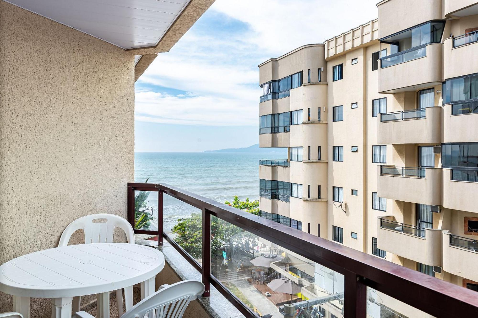 Apto pé na areia vista mar em Meia Praia EVB308 Itapema Exterior foto