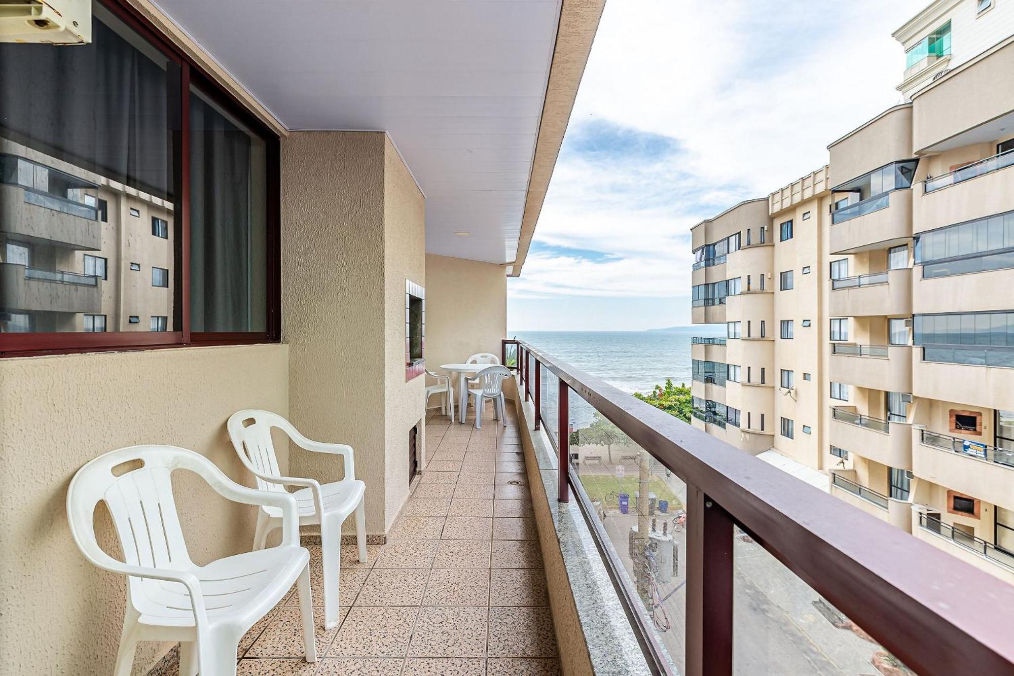 Apto pé na areia vista mar em Meia Praia EVB308 Itapema Exterior foto